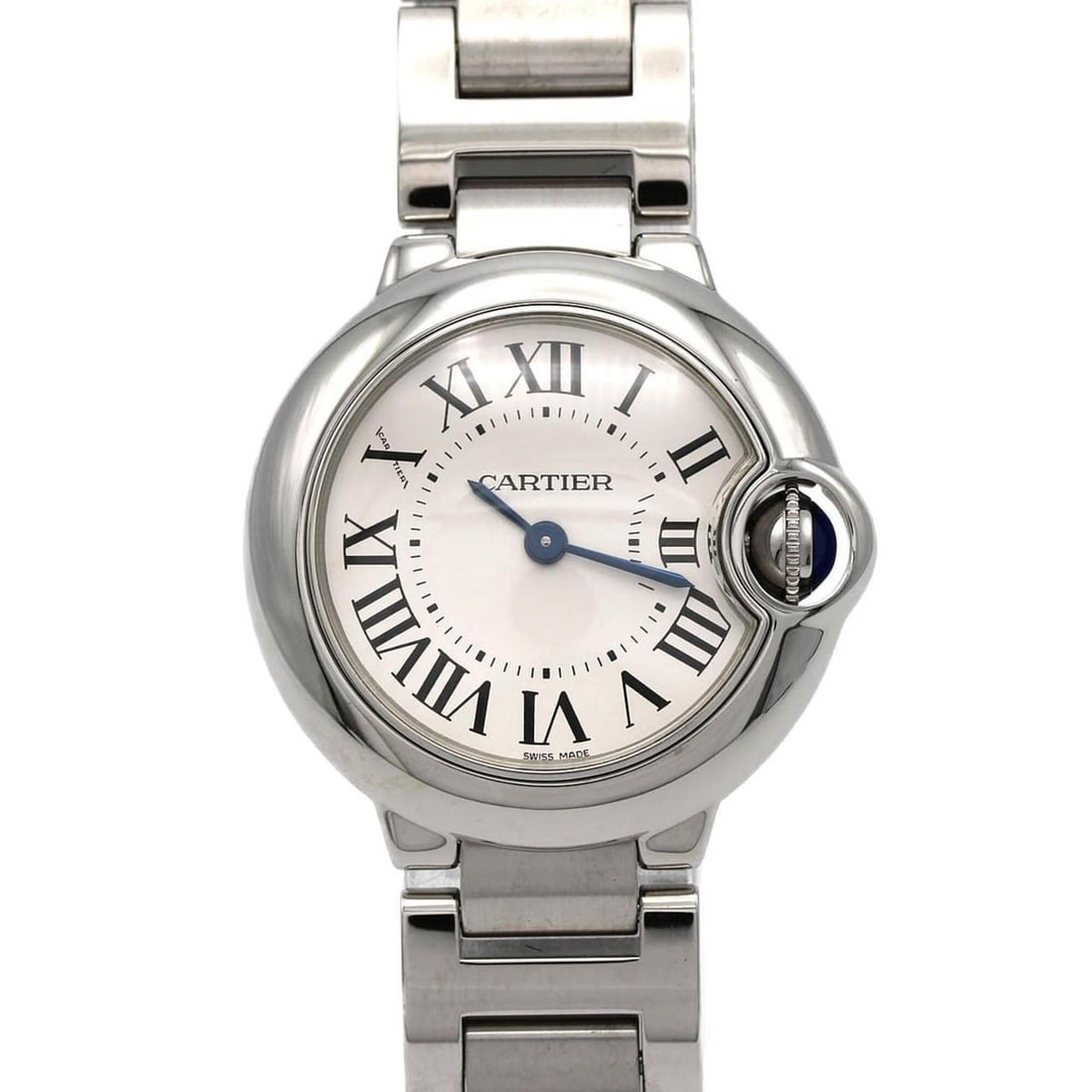 Cartier Ballon Bleu SM W69010Z4 SS Quartz Watch: --- Catalog ---Category: SizeWrist Size: 17cm / 6.69''Case Diameter: 28mm / 1.1''Category: DesignType: WristwatchGender: WomenColor (Dial): SilverMaterial (Band): Stainless steelMaterial (Case): Stain