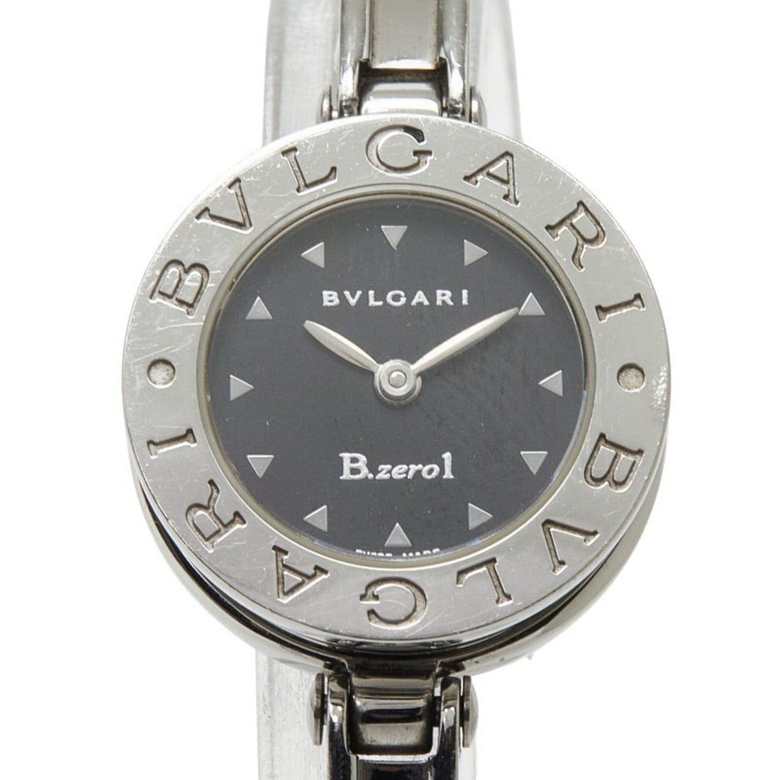 Bulgari B.zero1 Bangle Watch BZ22SS Quartz Black Dial Stainless Steel Women's BVLGARI: --- Catalog ---Category: SizeWrist Size: 15.5cm / 6.1''Case Diameter: 22mm / 0.87''Category: DesignType: WristwatchGender: WomenColor (Dial): BlackMaterial (Band): Stainless steelMaterial (Case): Stai