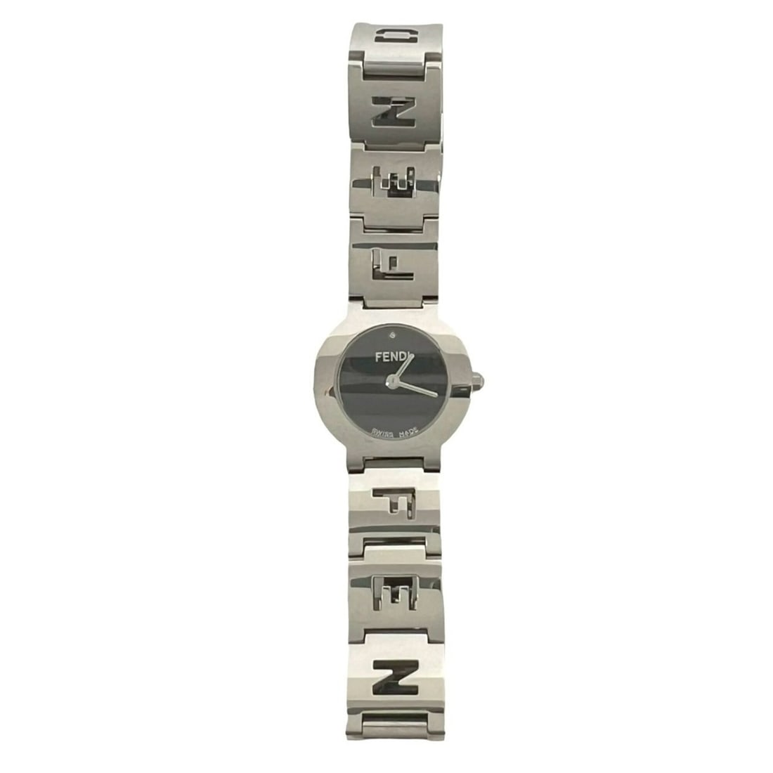 FENDI 3050L Logo Motif Stainless Steel Quartz Watch Silver 31341: --- Catalog ---Category: SizeWrist Size: 15.5cm / 6.1''Case Diameter: 23mm / 0.91''Category: DesignType: WristwatchGender: WomenMaterial (Band): Stainless steelMaterial (Case): Stainless steelCategory