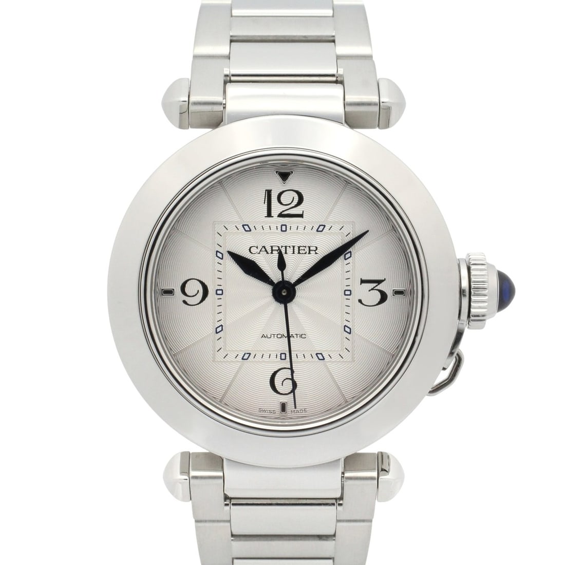 Cartier Pasha de Boys' Watch, Stainless Steel, Silver Tone, WSPA0013: --- Catalog ---Category: SizeWrist Size: 15.5cm / 6.1''Case Diameter: 35mm / 1.38''Category: DesignType: WristwatchGender: Men,WomenColor (Dial): SilverMaterial (Band): Stainless steelMaterial (Case):