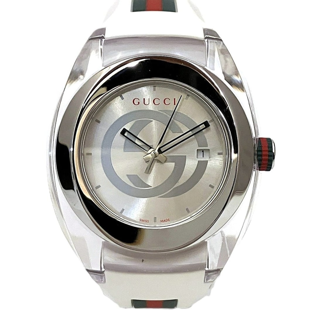 Gucci Sync Watch, Sherry, Total Weight 77.8g, Stainless Steel, Rubber Strap, Quartz Movement, Silver (1 of 14)
