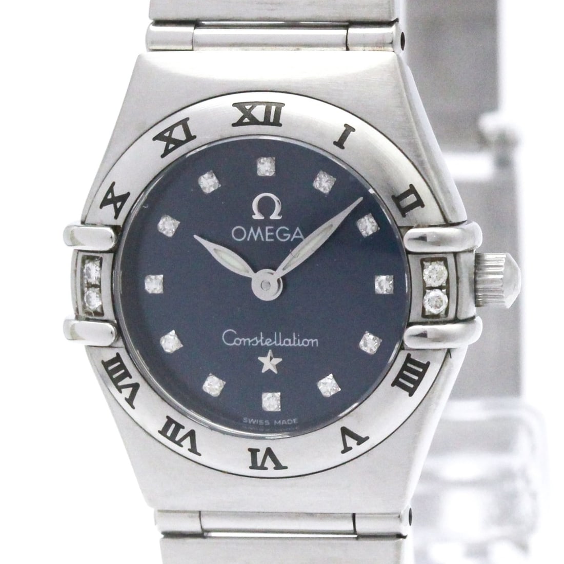 OMEGA Constellation Diamond Steel Quartz Ladies Watch 1567.89 Polished: --- Catalog ---Category: SizeCase Diameter: 22mm / 0.87''Category: DesignType: WristwatchStyle: Dress/FormalGender: WomenColor (Dial): BlueMaterial (Band): Stainless steelMaterial (Case): Stainless