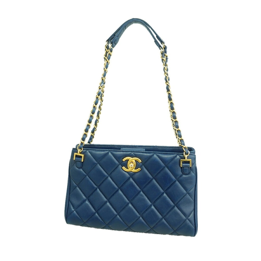 Chanel Matelassé Chain Shoulder Bag, Lambskin, Blue, Women's: --- Catalog ---Category: SizeSize (HxWxD): 17cm x 26cm x 11.5cm / 6.69'' x 10.23'' x 4.52''Category: DesignType: Shoulder bagColor: BlueGender: WomenMaterial: Leather Hardware Color: GoldLeather/Fur T