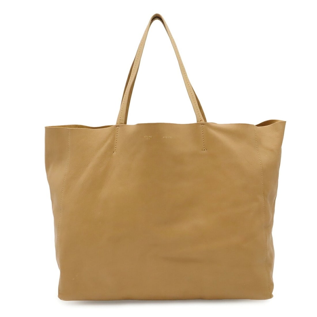 CELINE Horizontal Cabas Tote Bag, Large Shoulder Calf Leather, Beige, 166113 (1 of 12)