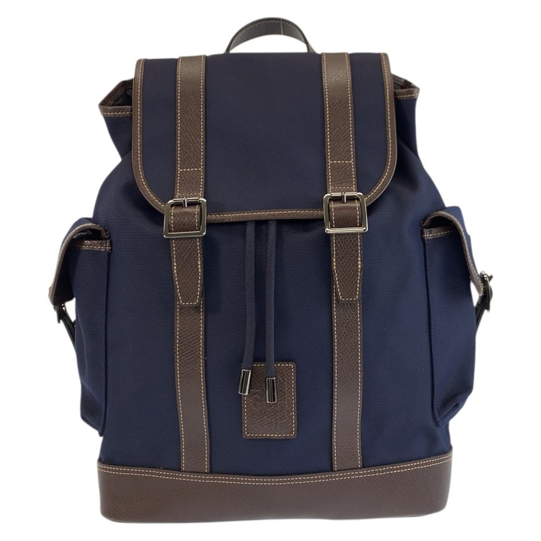 Longchamp Boxford Backpack (Navy Brown Canvas Leather, 20035080127) - Women's: --- Catalog ---Category: SizeSize (HxWxD): 42cm x 31cm x 14cm / 16.53'' x 12.2'' x 5.51''Category: DesignType: BackpackColor: Brown, NavyGender: WomenMaterial: Canvas , Leather Outer Pocket: Zipper po