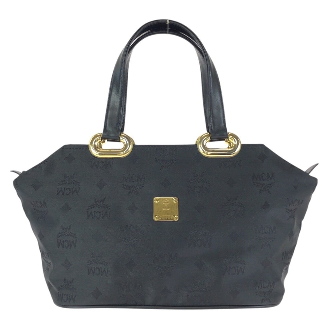 MCM Vintage Visetos Black Nylon Leather Handbag with Gold Hardware for Women: --- Catalog ---Category: SizeSize (HxWxD): 17.5cm x 33cm x 14cm / 6.88'' x 12.99'' x 5.51''Category: DesignType: HandbagColor: BlackGender: WomenMaterial: Nylon , Leather Hardware Color: GoldCategory: