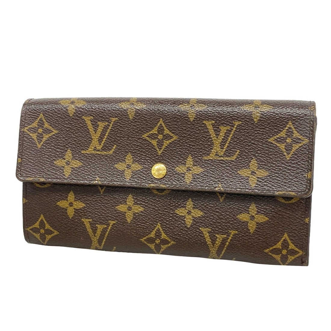 Louis Vuitton Monogram Pochette Portemonnaie Credit Long Wallet M61726 Brown Women's (1 of 19)