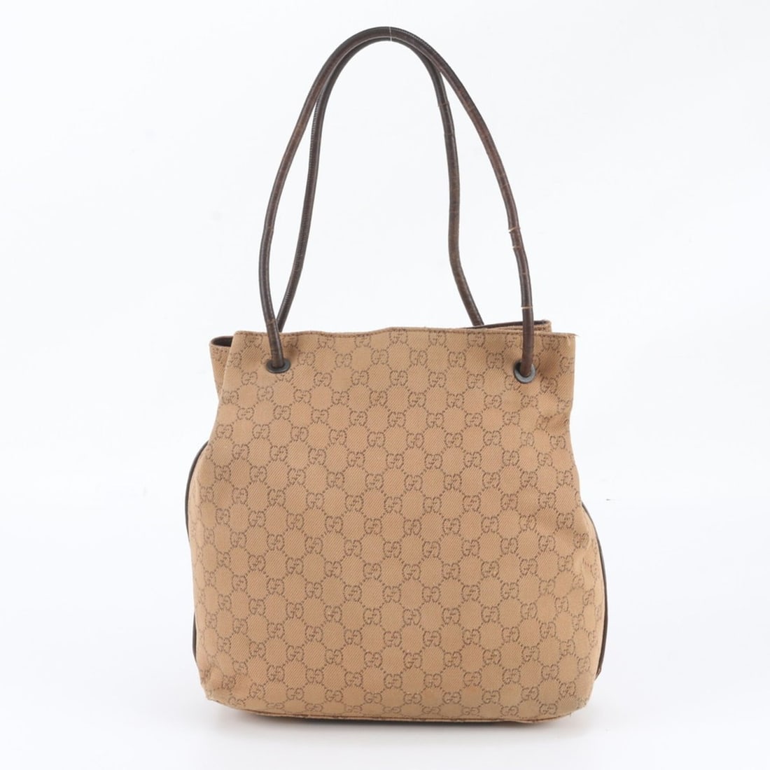 Gucci GG Canvas 101341 Leather Shoulder Bag Tote Handbag Brown Women's: --- Catalog ---Category: SizeSize (HxWxD): 31cm x 29cm x 11cm / 12.2'' x 11.41'' x 4.33''Category: DesignType: Handbag, Shoulder bag, Tote bagColor: BrownGender: WomenMaterial: Leather , Canvas Catego