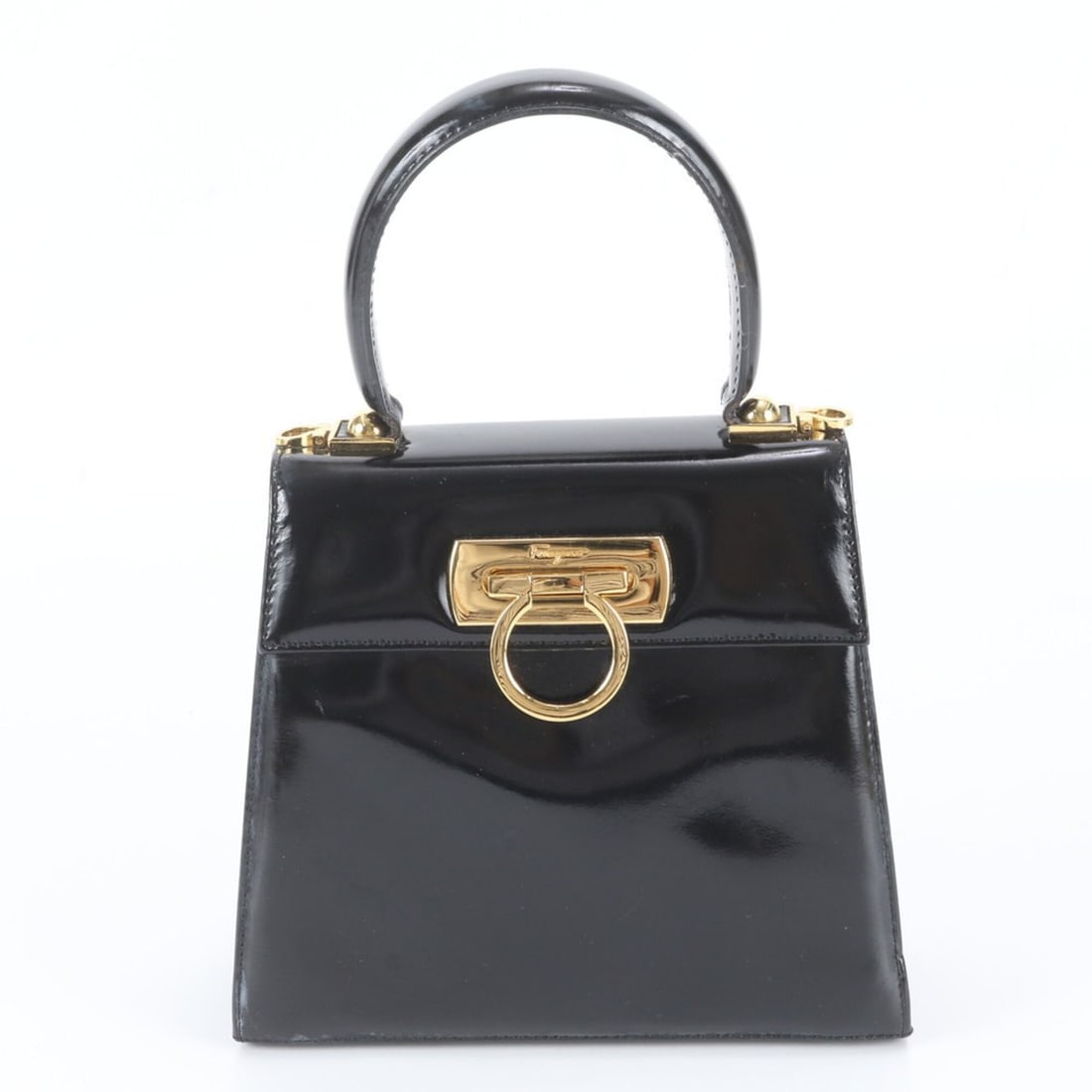 Salvatore Ferragamo Gancini Leather Handbag, Top Handle Tote Bag, Black, Women's: --- Catalog ---Category: SizeSize (HxWxD): 18cm x 20cm x 8cm / 7.08'' x 7.87'' x 3.14''Category: DesignType: Handbag, Tote bagColor: BlackGender: WomenMaterial: Leather Category: GeneralBrand: Salvato