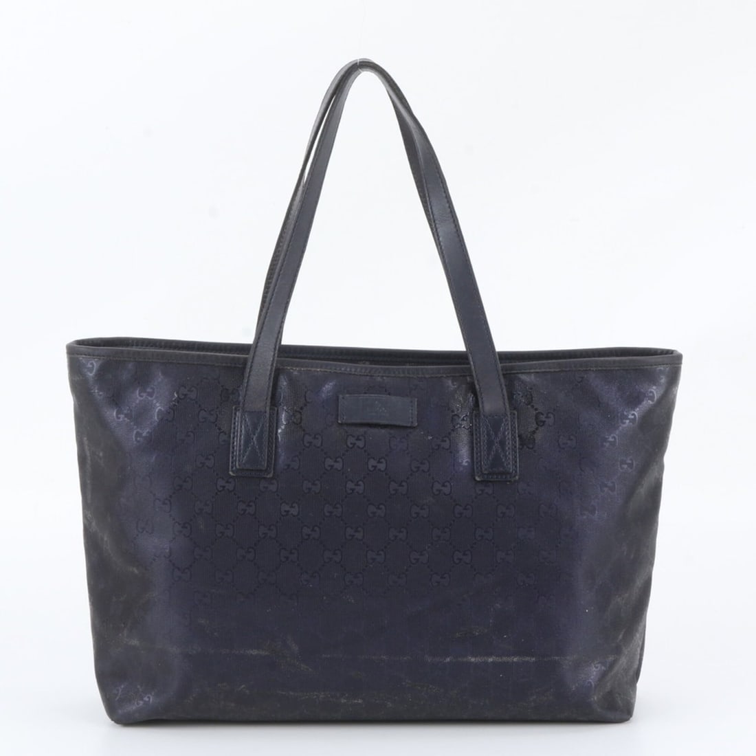 Gucci GG Imprime 211137 Leather Tote Bag Shoulder Handbag Navy Blue Women's: --- Catalog ---Category: SizeSize (HxWxD): 24cm x 36cm x 11cm / 9.44'' x 14.17'' x 4.33''Category: DesignType: Handbag, Shoulder bag, Tote bagColor: NavyGender: WomenMaterial: Leather , Nylon Category