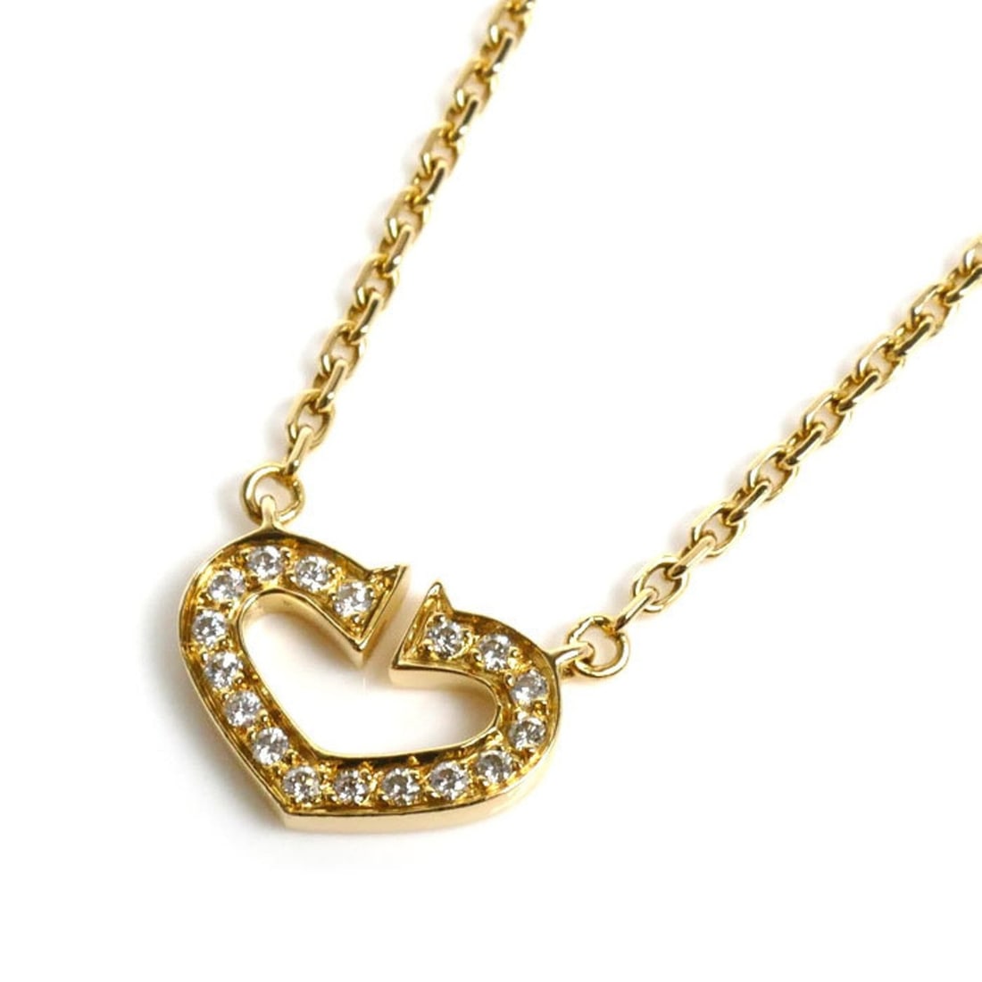 CARTIER Cartier 18K Yellow Gold C Heart Necklace with Diamonds, 5.3g, 39cm, Women's: --- Catalog ---Category: SizePendant Size: 8.7mm x 12mm / 0.34'' x 0.47''Neck Circumference: 39 cm / 15.35''Category: DesignStone: DiamondGender: WomenMaterial: Yellow gold (18K)Necklace Type: Necklac