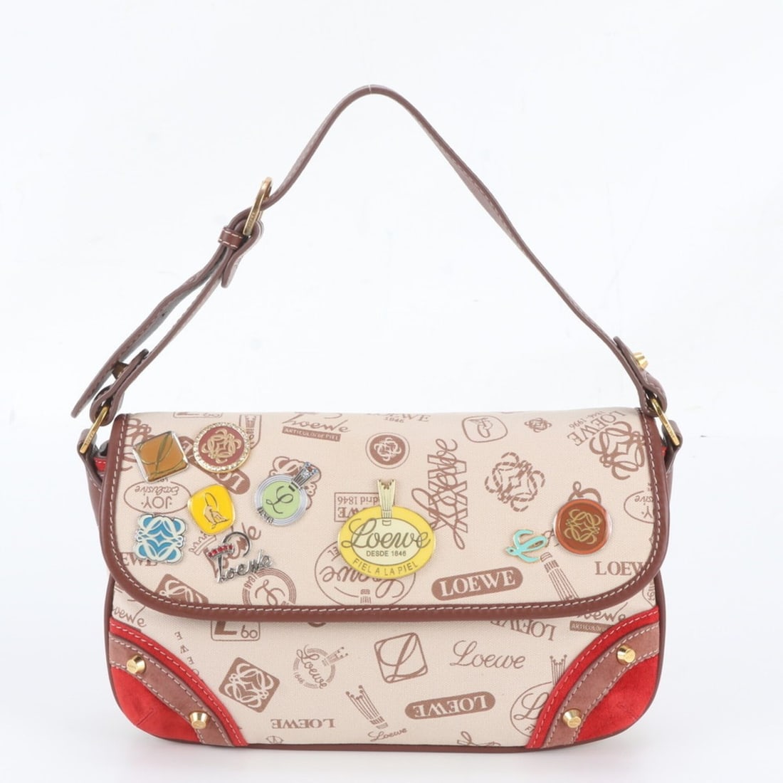 Loewe 160th Anniversary Anagram Leather Shoulder Bag Tote Handbag for Women: --- Catalog ---Category: SizeSize (HxWxD): 18cm x 27cm x 5cm / 7.08'' x 10.62'' x 1.96''Category: DesignType: Handbag, Shoulder bag, Tote bagColor: Multi-colorGender: WomenMaterial: Leather , Canvas C
