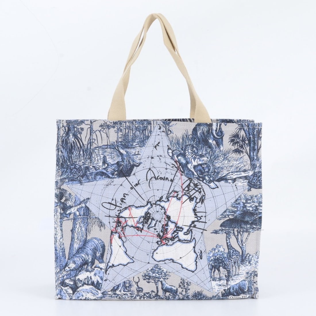 Christian Dior Toile de Jouy Lucky Star Around the World Tote Bag for Women: --- Catalog ---Category: SizeSize (HxWxD): 36cm x 41cm x 15cm / 14.17'' x 16.14'' x 5.9''Category: DesignType: Tote bagColor: BlueGender: WomenCategory: GeneralBrand: Christian Dior--- Item List ---Se