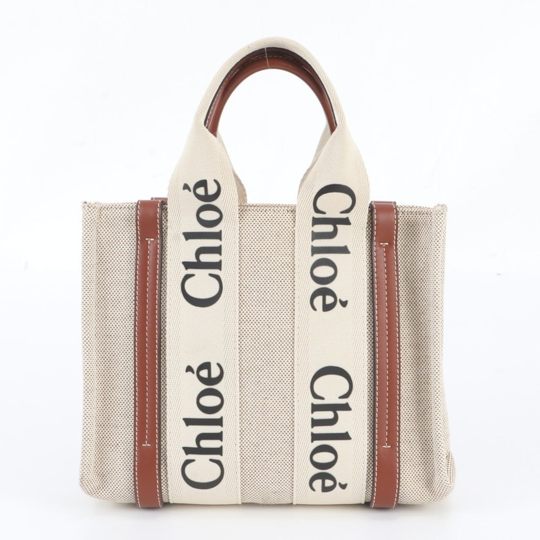Chloé Chloe Woody Small 03 2175 65 Leather Handbag Tote Bag Shoulder for Women: --- Catalog ---Category: SizeSize (HxWxD): 20cm x 25cm x 8cm / 7.87'' x 9.84'' x 3.14''Category: DesignType: Handbag, Shoulder bag, Tote bagColor: BeigeGender: WomenMaterial: Leather , Canvas Category