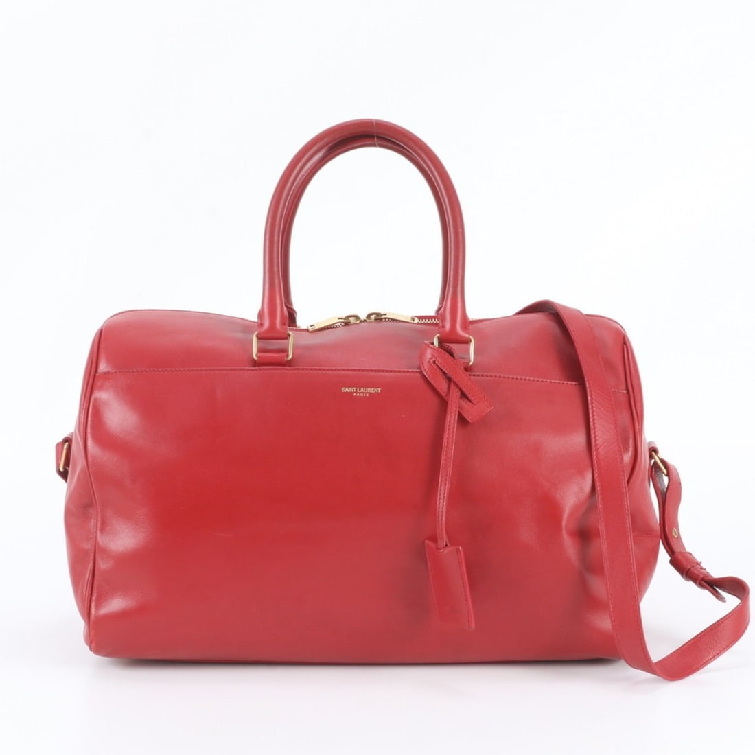 Saint Laurent Paris Leather 2-Way Shoulder Bag, Crossbody Handbag, Tote Boston Bag for Women: --- Catalog ---Category: SizeSize (HxWxD): 25cm x 36cm x 16cm / 9.84'' x 14.17'' x 6.29''Category: DesignType: Boston bag, Crossbody bag, Handbag, Shoulder bag, Tote bagColor: Red colorGender: WomenMa