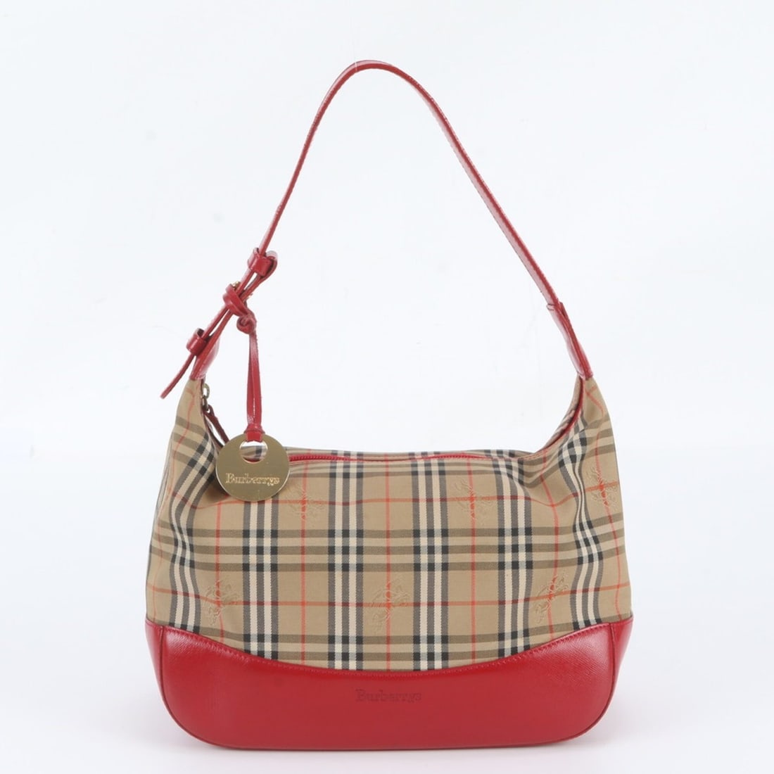 Burberry Nova Check Shadow Horse Leather Shoulder Bag, One-Shoulder Bag for Women: --- Catalog ---Category: SizeSize (HxWxD): 21cm x 27cm x 12cm / 8.26'' x 10.62'' x 4.72''Category: DesignType: Shoulder bagColor: Beige, Red colorGender: WomenMaterial: Leather , Canvas Category: Gene