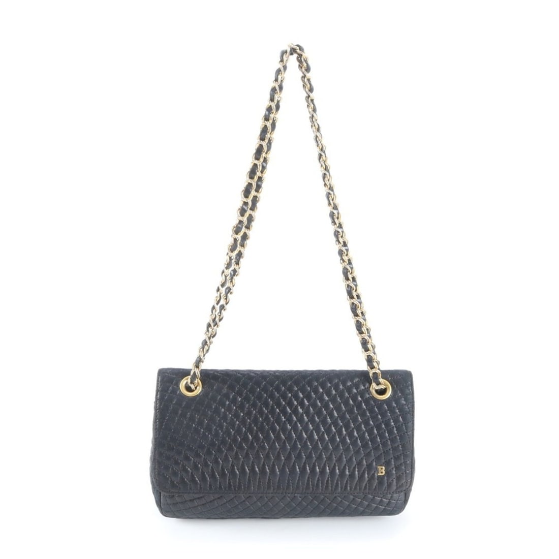 Bally Quilted Chain Leather 2-Way Shoulder Bag/Handbag, Black, Women's (1 of 13)