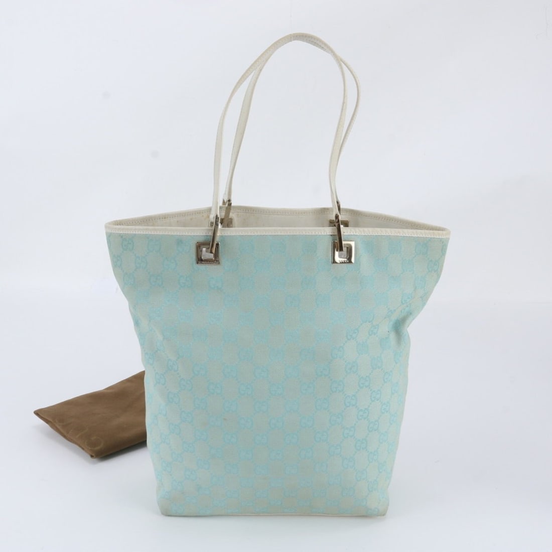 Gucci GG Canvas 002 1098 Leather Tote Bag Shoulder Handbag Brand Women's: --- Catalog ---Category: SizeSize (HxWxD): 31cm x 24cm x 11cm / 12.2'' x 9.44'' x 4.33''Category: DesignType: Handbag, Shoulder bag, Tote bagColor: Light blueGender: WomenMaterial: Leather , Canvas Ca