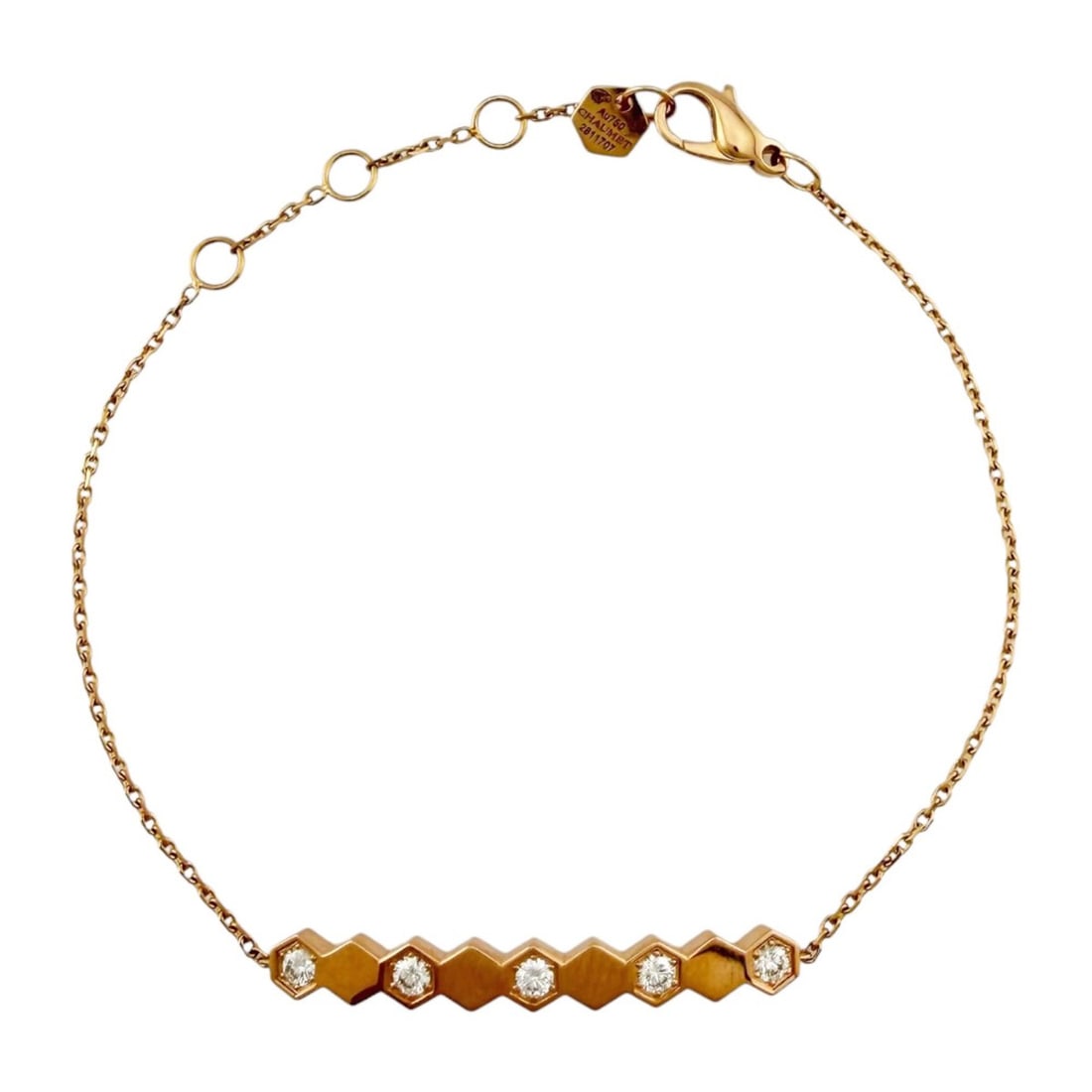 Chaumet B. de Bracelet, 18K Pink Gold, 0.19ct Diamond, Women's. (1 of 14)