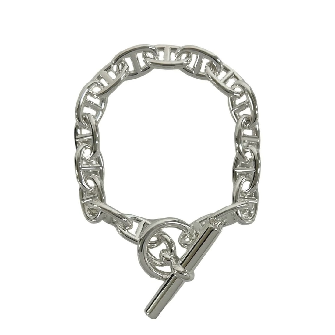 HERMES Chaine d'Ancre MM 17-link bracelet, sterling silver 925 chain bangle accessory for men,: --- Catalog ---Category: SizeLength: 18.5cm / 7.28''Category: DesignType: Charm braceletColor: SilverGender: MenMaterial: Silver 925Category: GeneralBrand: Hermes--- Item List ---Section: ConditionRan