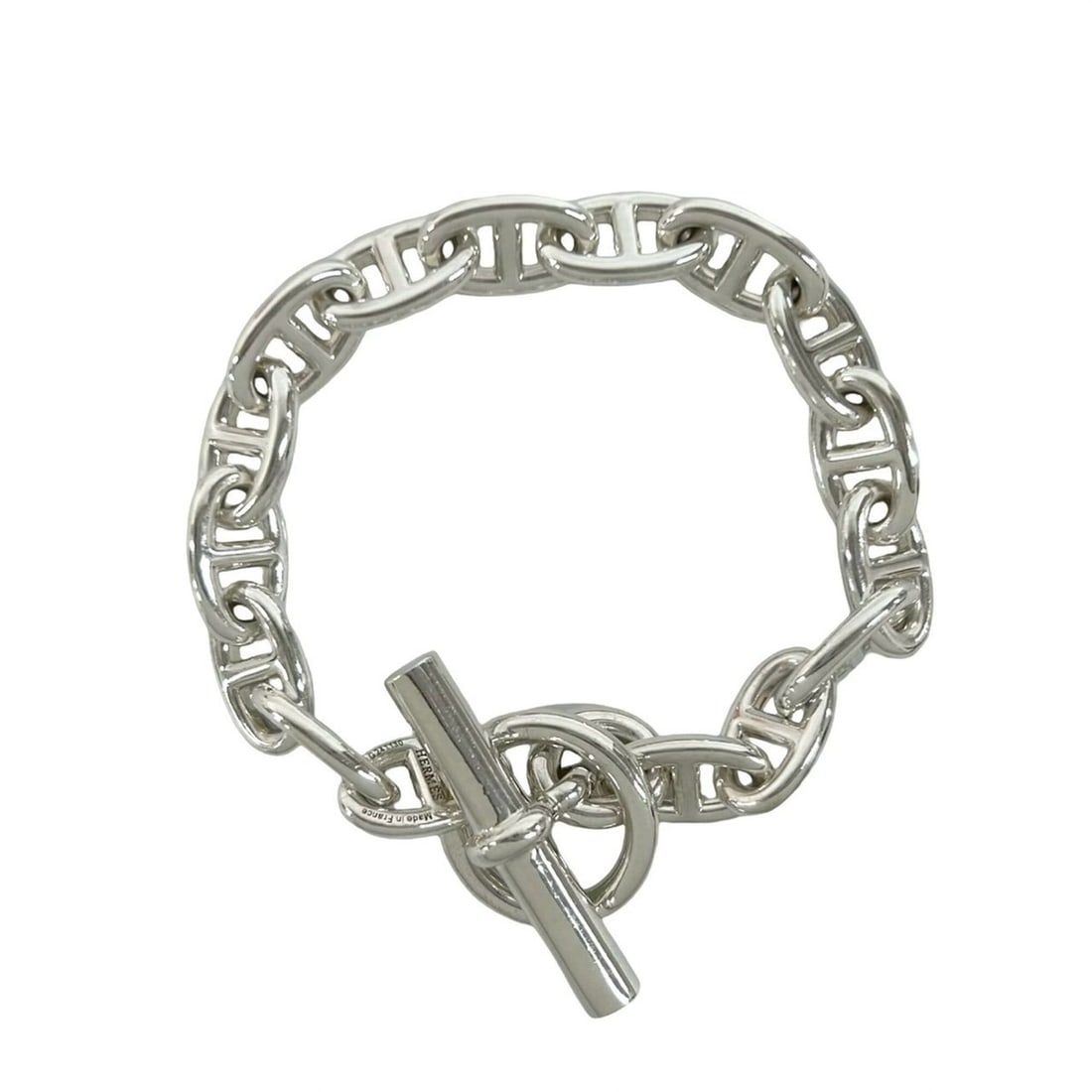 HERMES Chaine d'Ancre MM 16-link bracelet, sterling silver 925 chain bangle accessory, silver, 32323: --- Catalog ---Category: SizeLength: 17.5cm / 6.88''Category: DesignType: Charm braceletColor: SilverGender: WomenMaterial: Silver 925Category: GeneralBrand: Hermes--- Item List ---Section: ConditionR