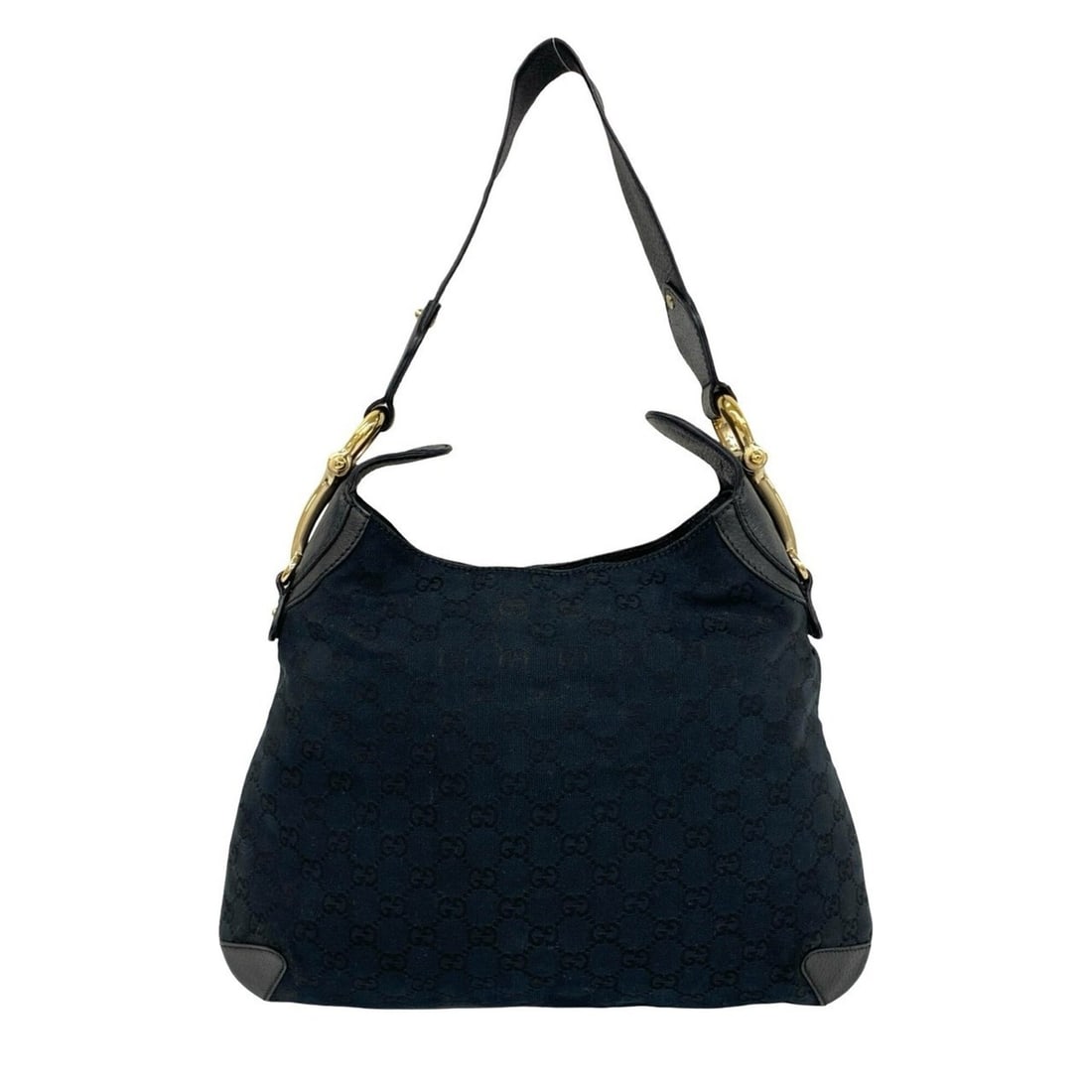 GUCCI (Gucci) Horsebit Hardware GG Logo Pattern Canvas Leather Semi-Shoulder Bag Tote Black 00623: --- Catalog ---Category: SizeSize (HxWxD): 26cm x 35cm / 10.23'' x 13.77''Category: DesignType: Shoulder bag, Tote bagColor: BlackGender: WomenMaterial: Canvas , Leather Category: GeneralBrand: Gucci-