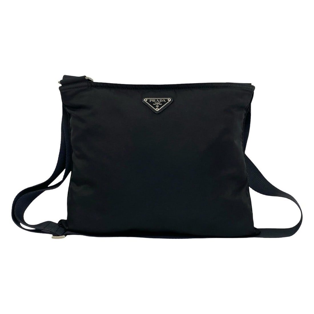PRADA Prada Triangle Logo Plate Hardware Tessuto Pocono Nylon Shoulder Bag Pouch Sacoche Black 44578: --- Catalog ---Category: SizeSize (HxWxD): 25cm x 31cm / 9.84'' x 12.2''Category: DesignType: Pochette, Shoulder bagColor: BlackGender: WomenMaterial: Nylon Category: GeneralBrand: Prada--- Item List 