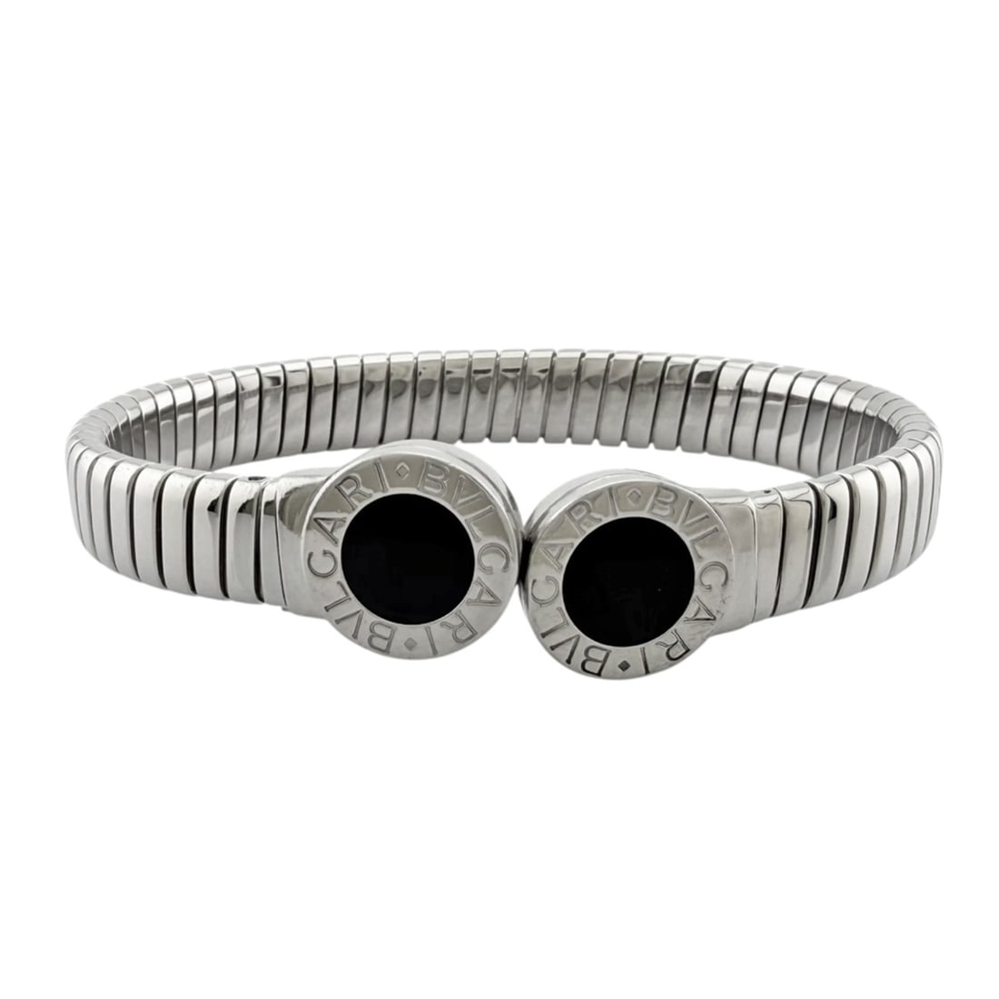 Bulgari Tubogas Bangle, Stainless Steel, Onyx, Women's BVLGARI (1 of 17)