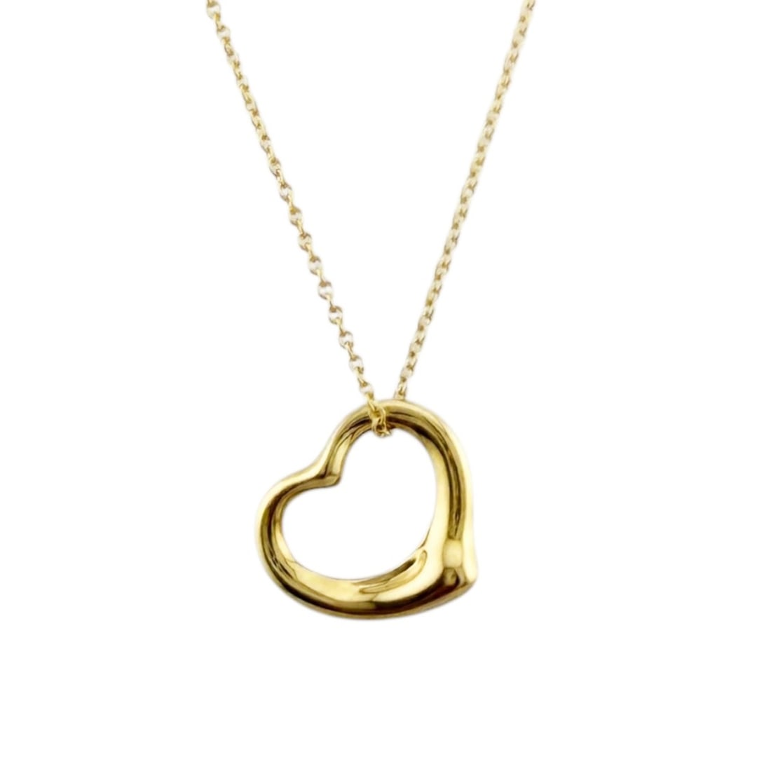 Tiffany & Co. Open Heart Necklace, 18K Yellow Gold, Women's.: --- Catalog ---Category: SizePendant Size: 14.5mm x 13mm / 0.57'' x 0.51''Neck Circumference: 40.5 cm / 15.94''Category: DesignColor: GoldGender: WomenMaterial: Yellow gold (18K)Necklace Type: Necklac