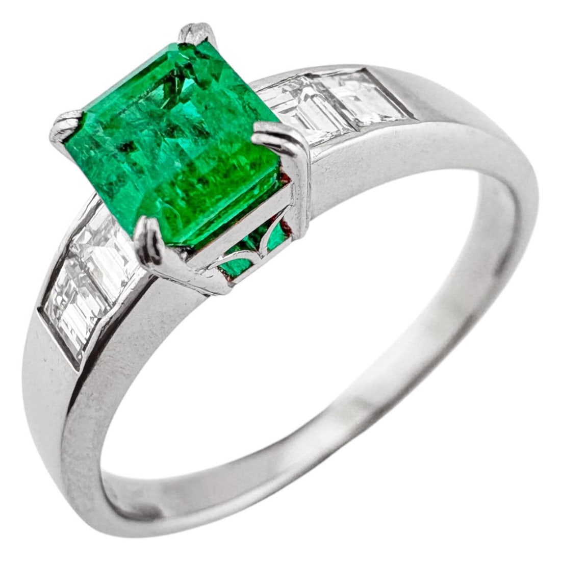 Christian Dior Ring, Dior, 1 Pt900 Platinum, Emerald 0.78ct, Diamond 0.40ct, Women's: --- Catalog ---Category: SizeJP Size: 18US Size: 9Category: DesignType: Band ringColor: SilverGender: WomenMaterial: Platinum 900Category: GeneralBrand: Christian DiorCountry of Origin: France--- Item