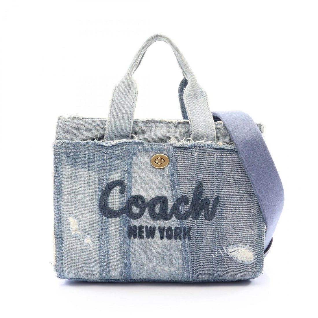 Coach Cargo Tote 26 2-Way Bag Handbag Denim Women's Blue: --- Catalog ---Category: SizeSize (HxWxD): 21cm x 26cm x 9cm / 8.26'' x 10.23'' x 3.54''Category: DesignType: Handbag, Tote bagColor: BlueGender: WomenMaterial: Denim Category: GeneralBrand: Coach--- 