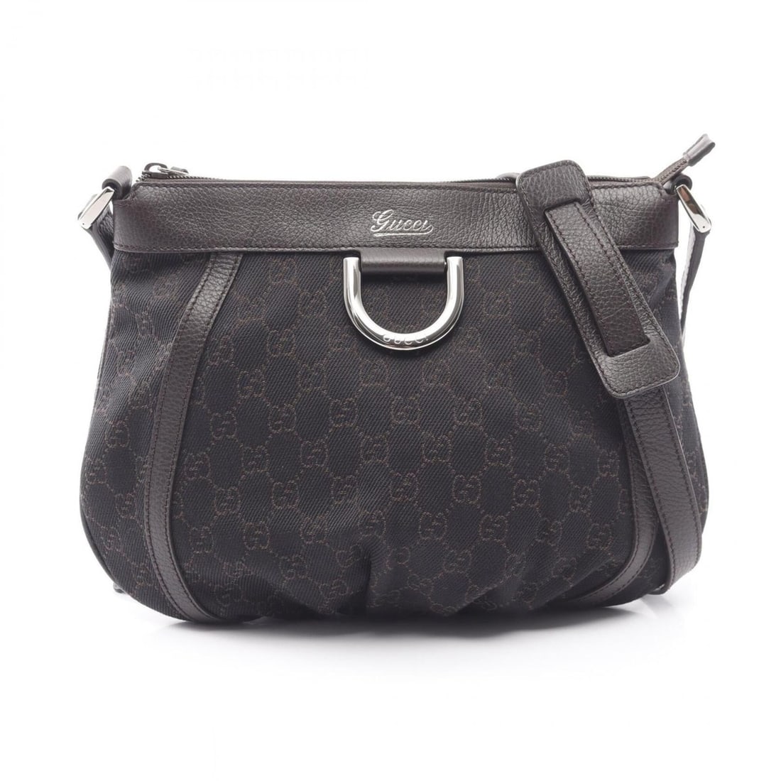 Gucci GG pattern shoulder bag/handbag, canvas and leather, women's, black/brown, 265691: --- Catalog ---Category: SizeSize (HxWxD): 22.5cm x 27.5cm x 6cm / 8.85'' x 10.82'' x 2.36''Category: DesignType: Handbag, Shoulder bagColor: Black, BrownGender: WomenMaterial: Canvas , Leather Catego