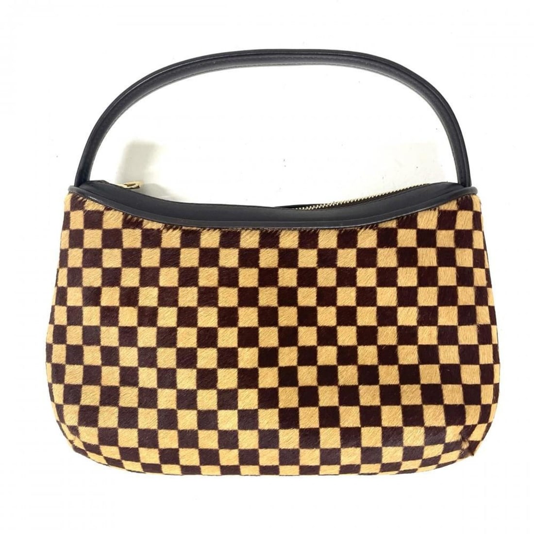 Louis Vuitton Tiger Handbag, Damier Sauvage Calf Hair, M92132, Brown: --- Catalog ---Category: SizeSize (HxWxD): 14cm x 21.5cm x 6.5cm / 5.51'' x 8.46'' x 2.55''Category: DesignType: HandbagColor: Brown, Damier SauvageGender: WomenMaterial: Leather Leather/Fur Type: Har