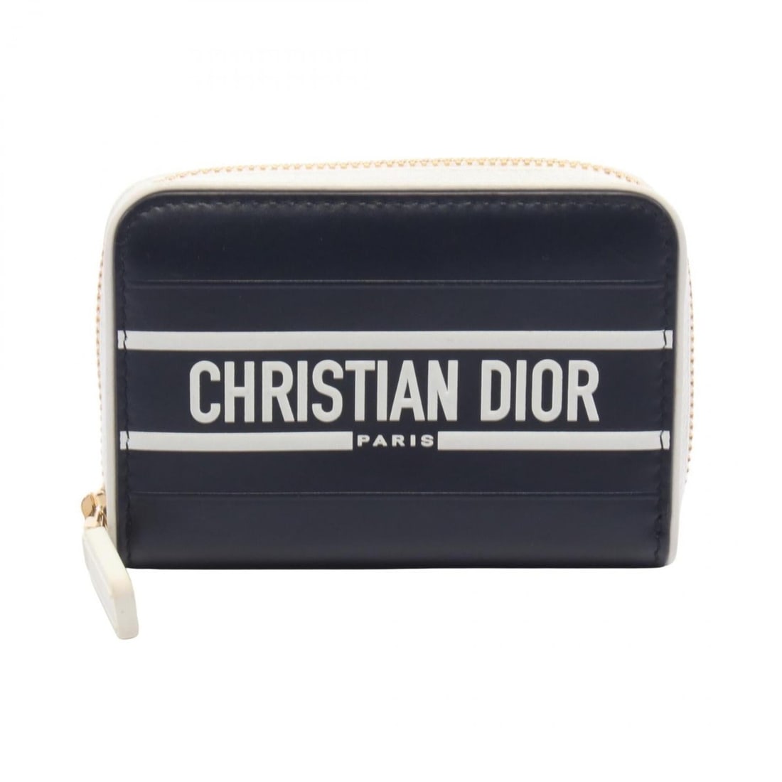 Christian Dior Dior VIBE Round Wallet, Leather, Women's, Navy/White: --- Catalog ---Category: SizeSize (HxWxD): 8cm x 11.5cm x 2.5cm / 3.14'' x 4.52'' x 0.98''Category: DesignType: Coin purse/coin caseColor: Navy, WhiteGender: WomenMaterial: Leather Category: GeneralBr