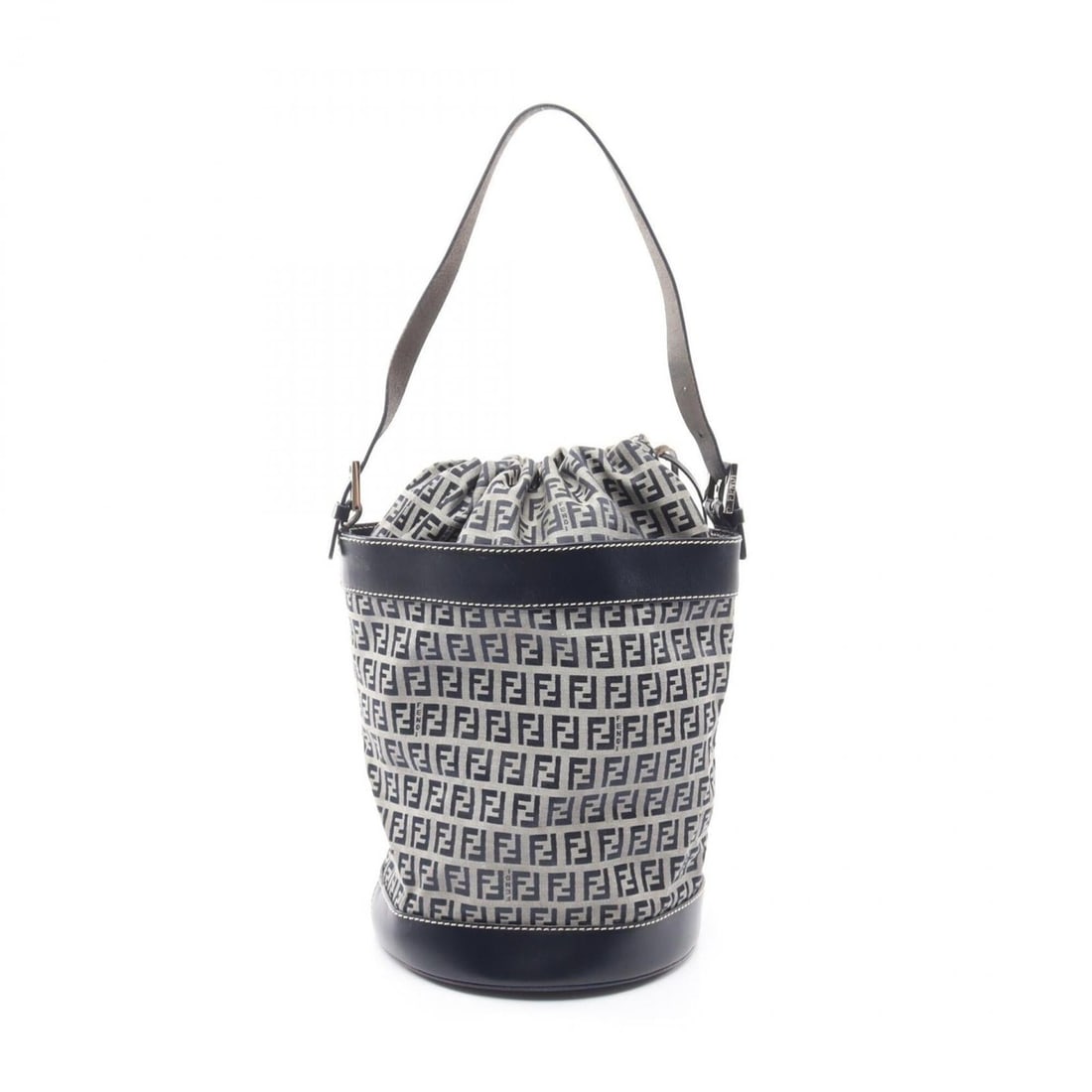 Fendi Zucchino Shoulder Bag/Handbag, Canvas and Leather, Women's, Gray/Navy, 16325: --- Catalog ---Category: SizeSize (HxWxD): 32cm x 19cm x 19cm / 12.59'' x 7.48'' x 7.48''Category: DesignType: Handbag, Shoulder bagColor: Gray, NavyGender: WomenMaterial: Canvas , Leather Category: G