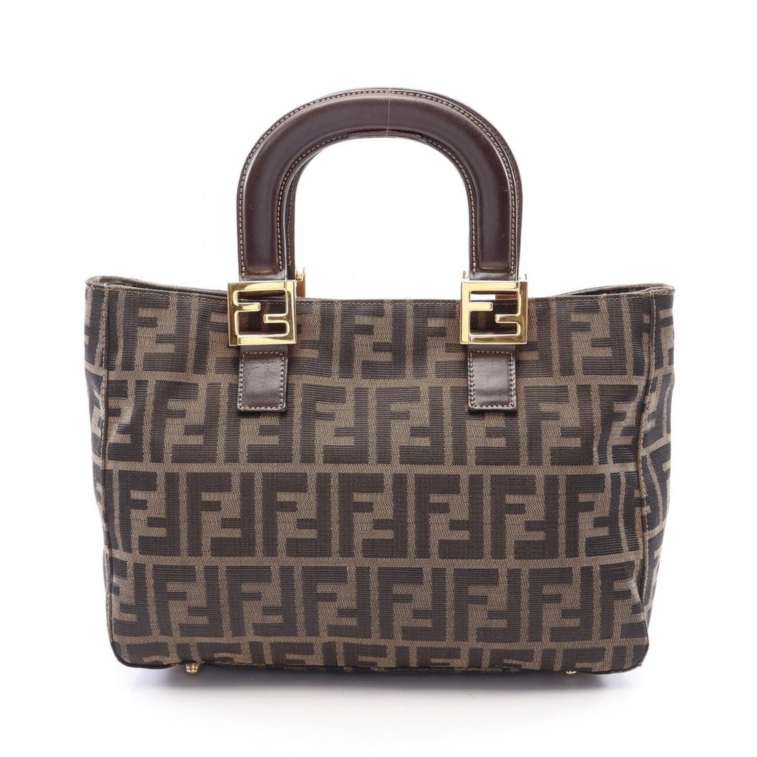 Fendi Zucca Tote Bag Handbag Canvas Leather Women's Brown (1 of 9)