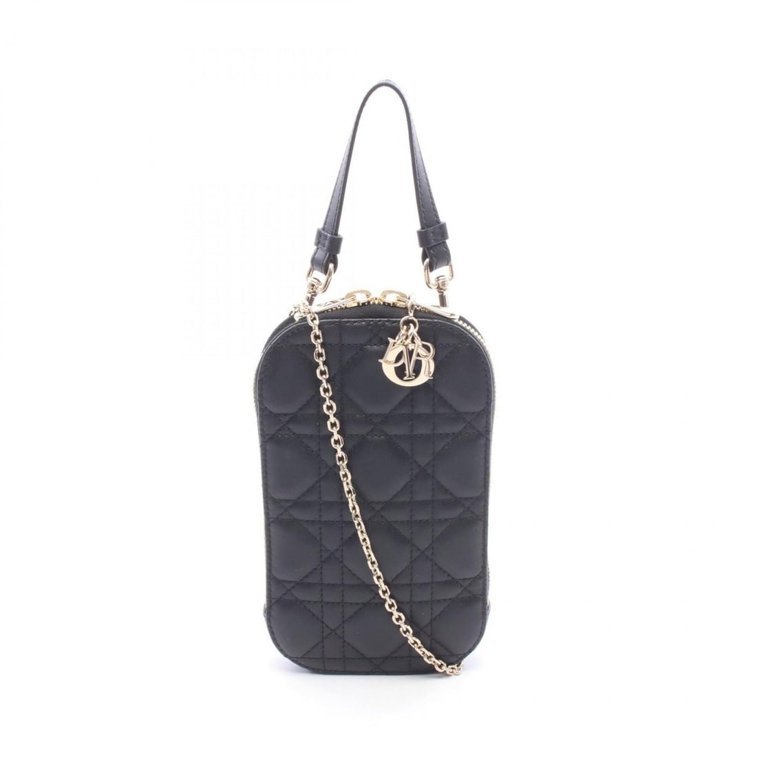 Christian Dior Dior LADY DIOR Cannage Phone Holder Handbag, Leather, Women's, Black (S0872ONMJ_M900): --- Catalog ---Category: SizeSize (HxWxD): 18cm x 10cm x 2cm / 7.08'' x 3.93'' x 0.78''Category: DesignType: HandbagColor: BlackGender: WomenMaterial: Leather Category: GeneralMPN: S0872ONMJ_M900Brand