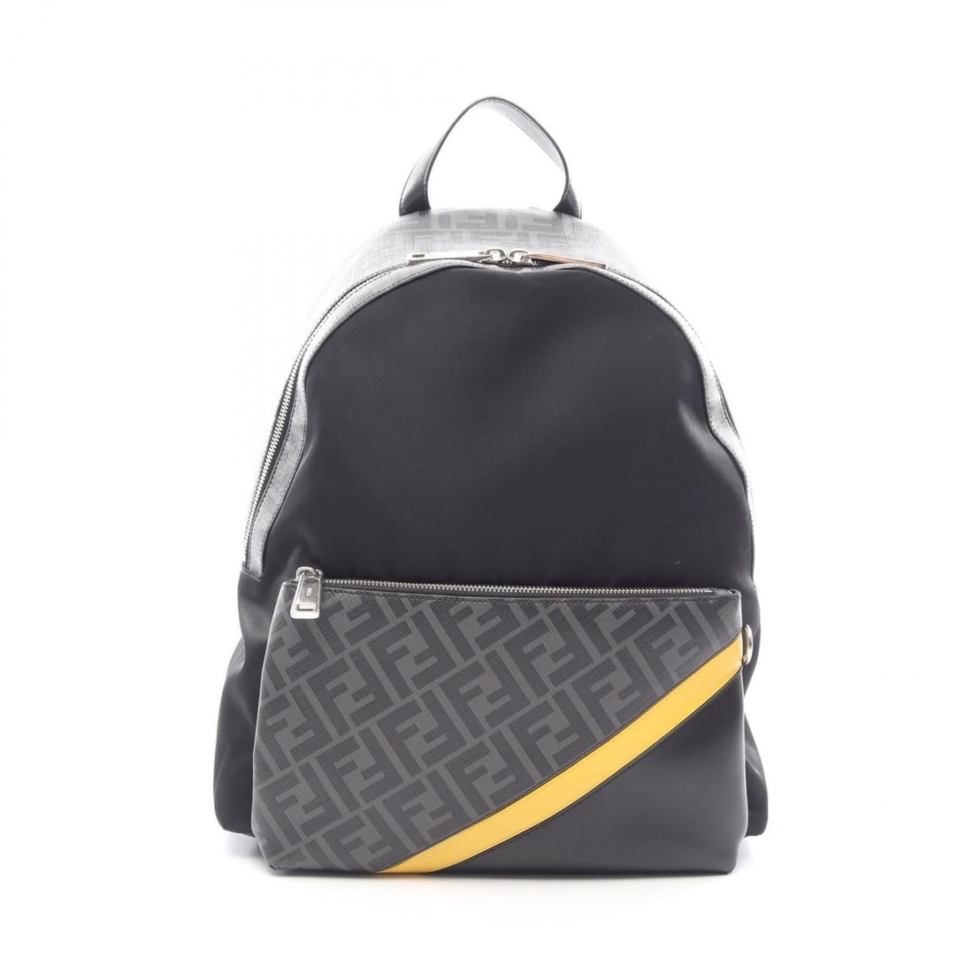 Fendi Diagonal Zucca Backpack/Handbag - Nylon, Coated Canvas, Leather Men's & Women's Black, Gray, (1 of 12)