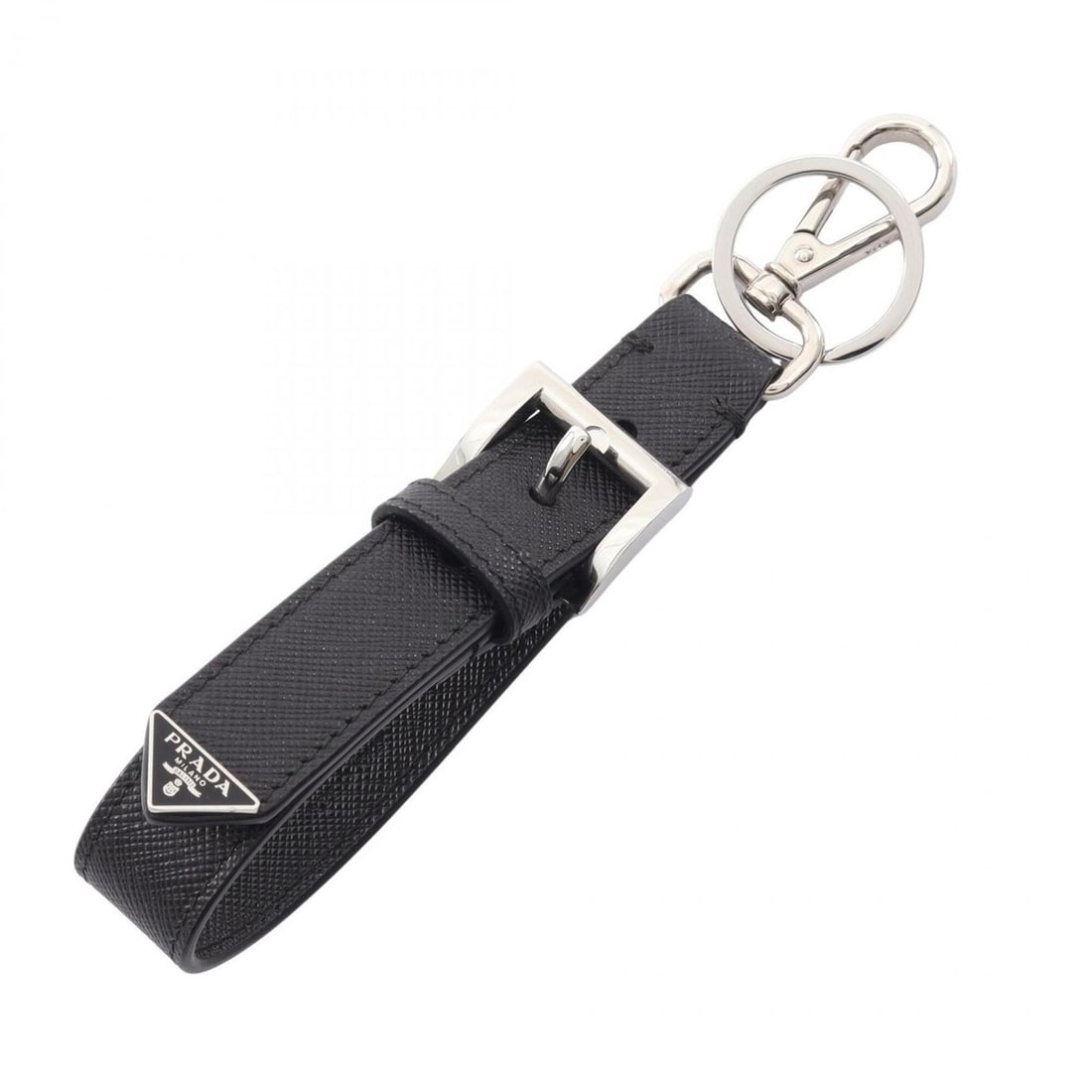 Prada Saffiano Leather Keychain Accessory for Women, Black (2PP186) (1 of 16)