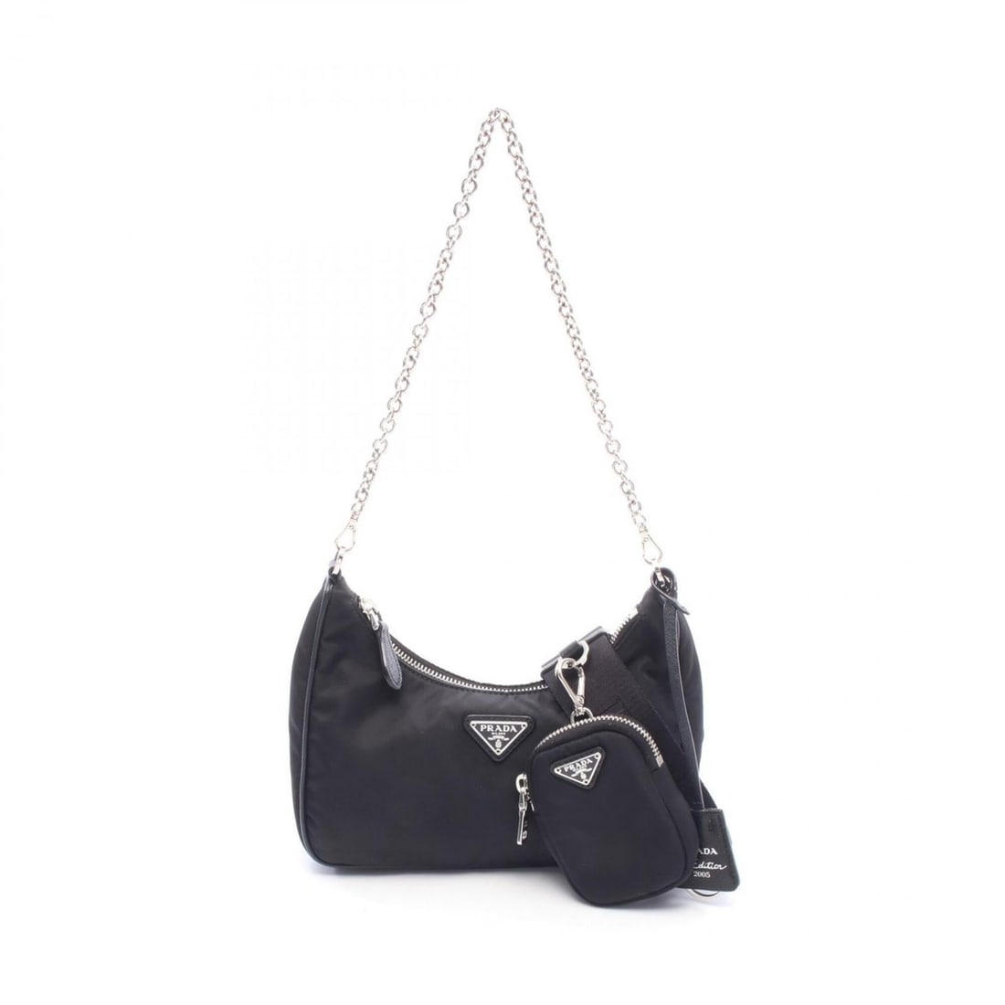 Prada Re-Edition 2005 Shoulder Bag/Handbag, Nylon and Leather, Women's, Black (1 of 10)