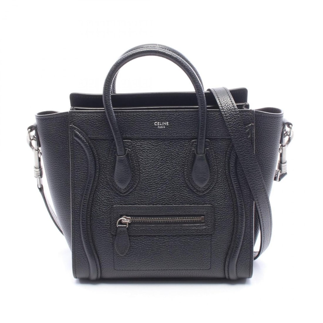 Celine Luggage Nano Shopper 2-Way Handbag, Leather, Women's, Black: --- Catalog ---Category: SizeSize (HxWxD): 20cm x 20cm x 9cm / 7.87'' x 7.87'' x 3.54''Category: DesignType: HandbagColor: BlackGender: WomenMaterial: Leather Category: GeneralBrand: Celine--- Item Li