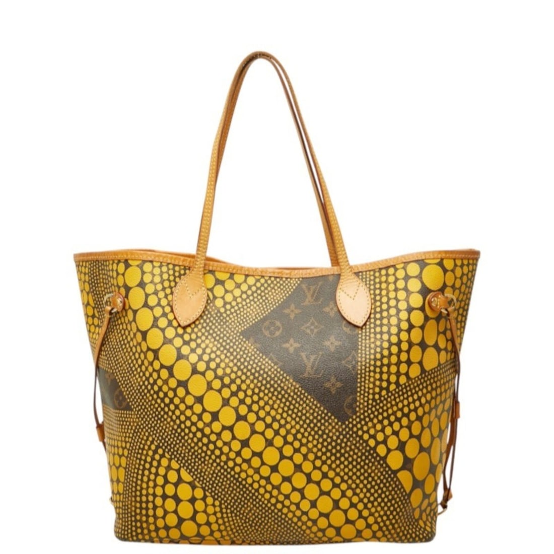 Louis Vuitton x Yayoi Kusama Pumpkin Dot Neverfull MM Tote Bag Shoulder M40685 Jaune Yellow Brown: --- Catalog ---Category: SizeSize (HxWxD): 28.5cm x 31.5cm x 15.5cm / 11.22'' x 12.4'' x 6.1''Category: DesignType: Shoulder bag, Tote bagColor: Brown, Jaune, YellowGender: WomenMaterial: PVC , Leathe