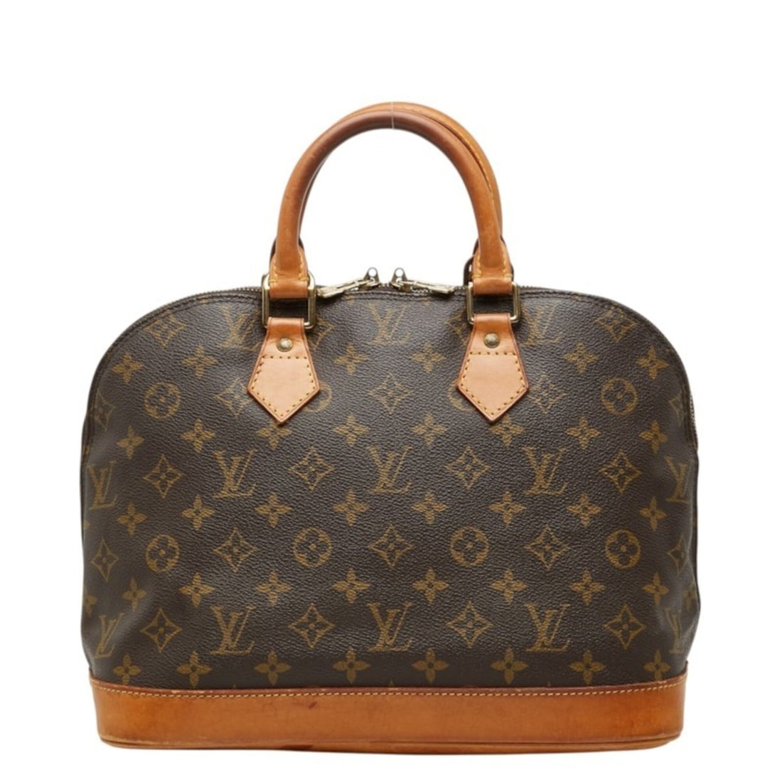 Louis Vuitton Monogram Alma PM (older model) handbag, M51130, brown leather, women's. (1 of 13)