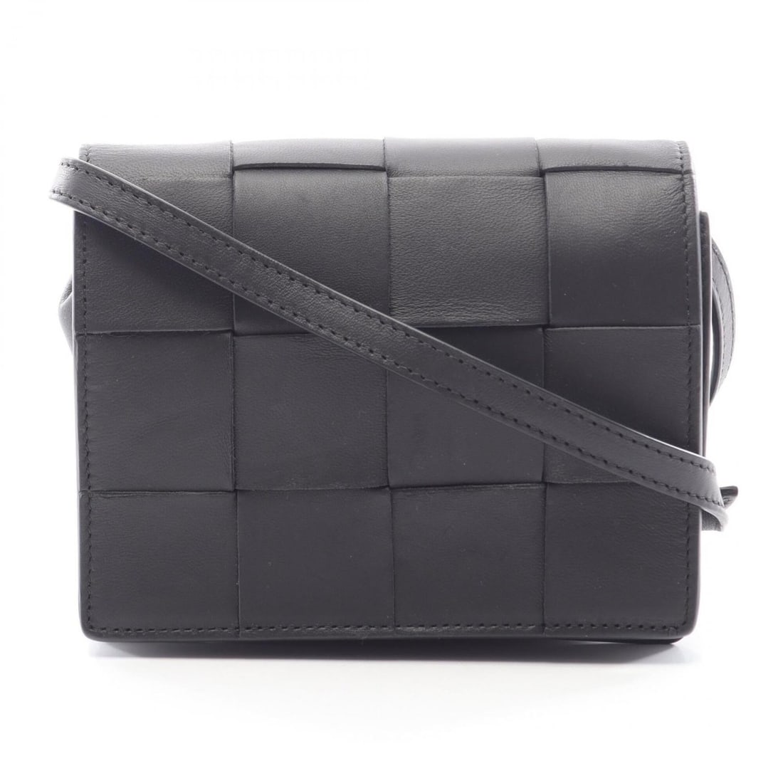Bottega Veneta Cassette Maxi Intrecciato Crossbody Shoulder Bag Handbag Leather Women's Black 574051 (1 of 17)