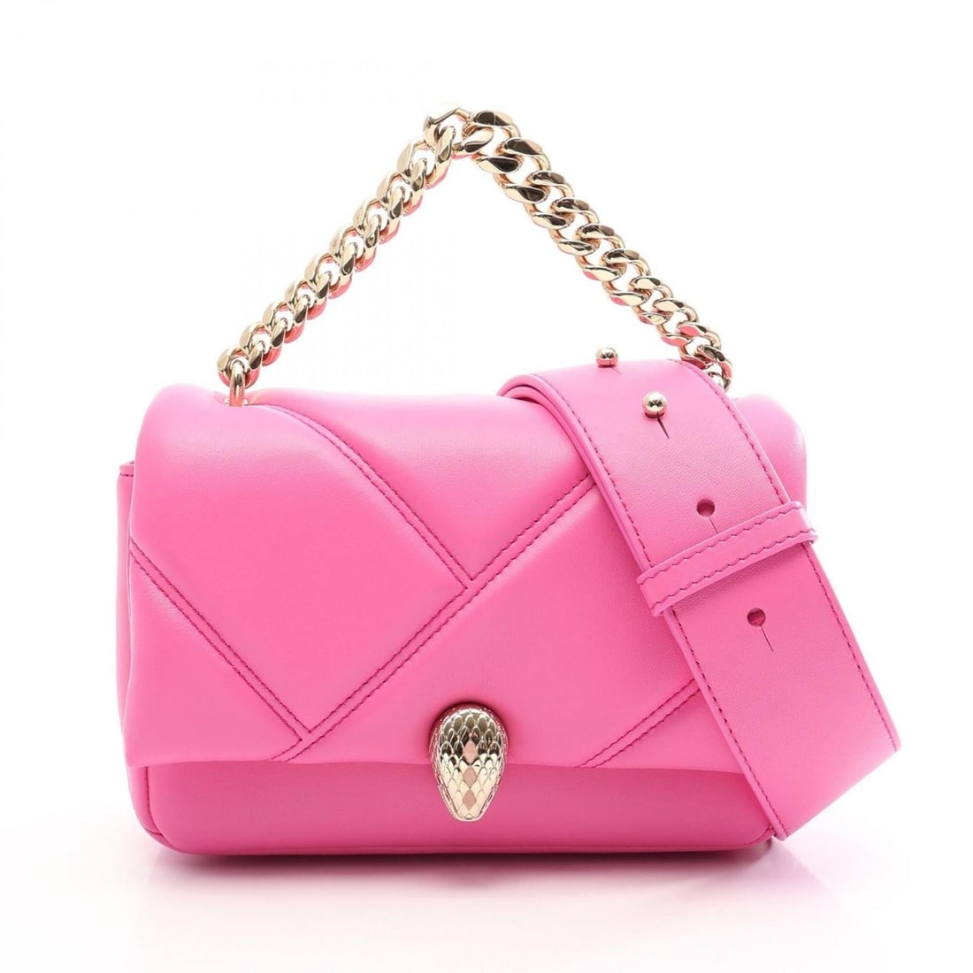 Bulgari BVLGARI Serpenti Cabochon 2-Way Handbag, Leather, Women's, Pink (1 of 13)