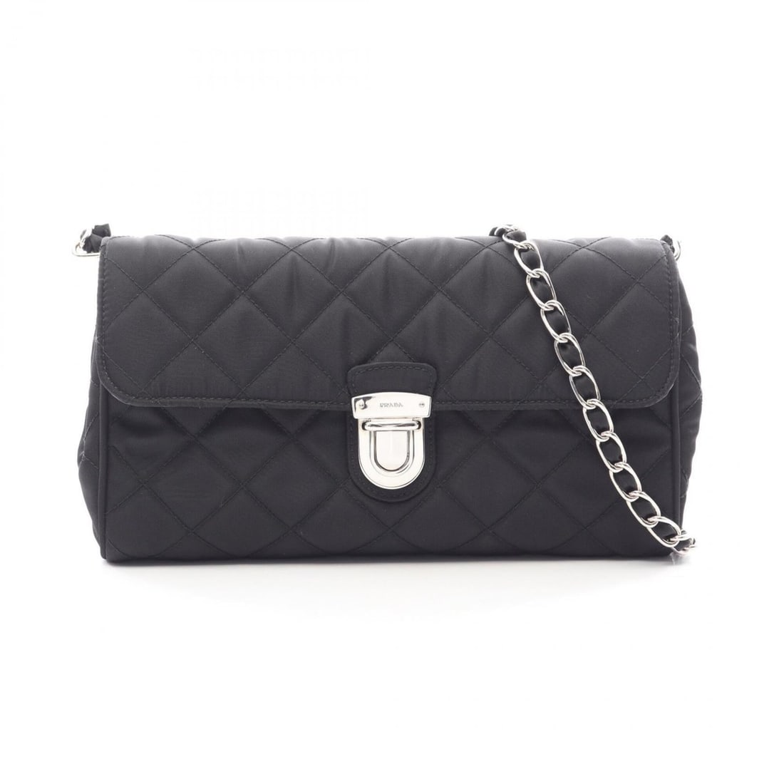 Prada quilted shoulder bag/handbag, nylon, women's, black.: --- Catalog ---Category: SizeSize (HxWxD): 13.5cm x 25cm x 3cm / 5.31'' x 9.84'' x 1.18''Category: DesignType: Handbag, Shoulder bagColor: BlackGender: WomenMaterial: Nylon Category: GeneralBrand: Pra