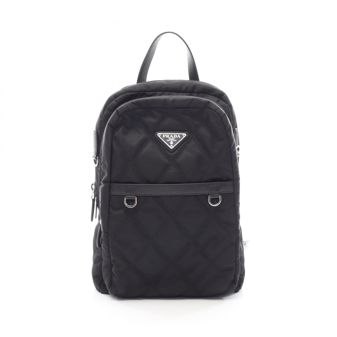 Prada TESSUTO IMPUNTU Backpack/Handbag, Nylon & Saffiano Leather, Women's, Black (1 of 12)