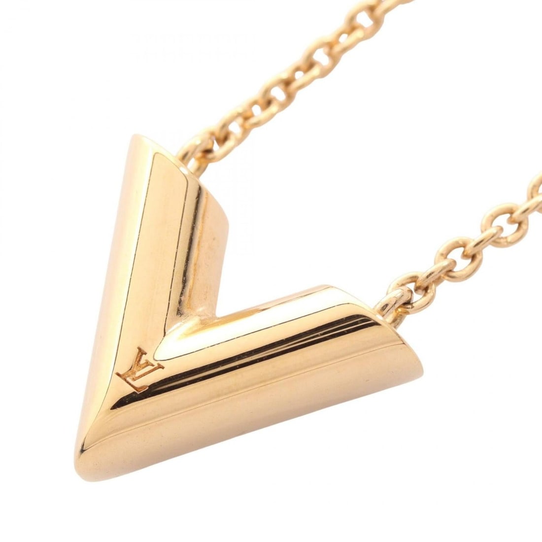 Louis Vuitton Essential V Necklace, Gold Plated (GP), Women's, Tone, M00857: --- Catalog ---Category: SizePendant Size: 13mm x 15mm / 0.51'' x 0.59''Neck Circumference: 40 cm - 45 cm / 15.74'' - 17.71''Category: DesignColor: GoldGender: WomenNecklace Type: NecklaceCategory: Ge
