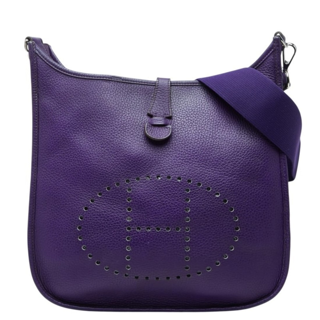 Hermes Evelyne 3 Trois PM Crossbody Shoulder Bag, Purple, Taurillon Clemence Leather, Women's HERMES: --- Catalog ---Category: SizeSize (HxWxD): 26cm x 27.5cm x 7cm / 10.23'' x 10.82'' x 2.75''Category: DesignType: Shoulder bagColor: PurpleGender: WomenMaterial: Taurillon clemence leather Category: Ge