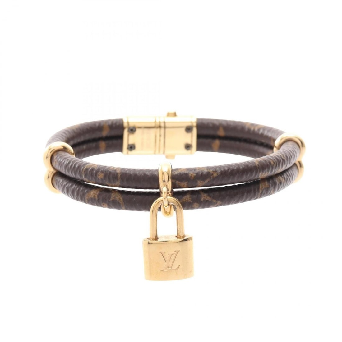 Louis Vuitton Keep It Twice Monogram Bracelet, Gold Plated (GP), Women's, Brown/Gold Tone, M8109F: --- Catalog ---Category: SizeLength: 16cm / 6.29''Category: DesignType: Charm braceletColor: Brown, GoldFinish: Gold platedGender: WomenCategory: GeneralLine: MonogramBrand: Louis Vuitton--- Item List
